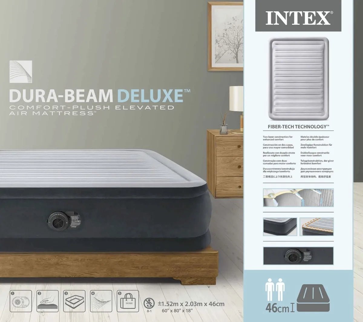 Intex Ultra Plush Headboard luchtbed - Queensize (152 cm) - Azzura Pool
