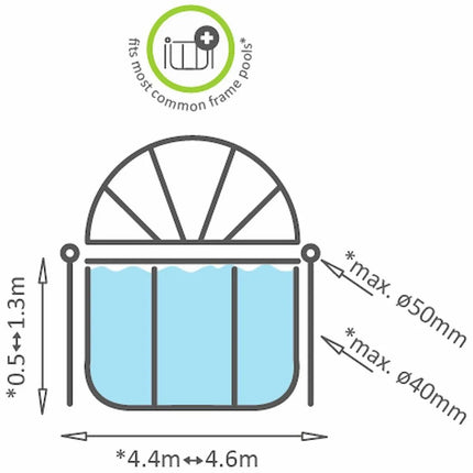 EXIT Auvent de piscine rond 450 cm - universel