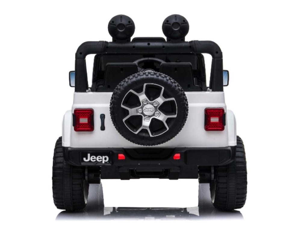Jeep Wrangler Rubicon, 12V Kinderauto Met Lithium Accu, Rubberen Banden, Leder Zitje