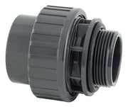 Koppeling met O-ring PVC-U 50 mm x 2" lijmmof x buitendraad 10bar grijs - Azzura Pool