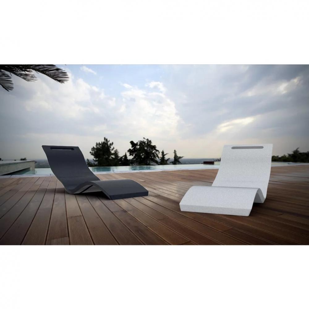 Kunststof Luxe Lounge ligbed - Antraciet - Azzura Pool