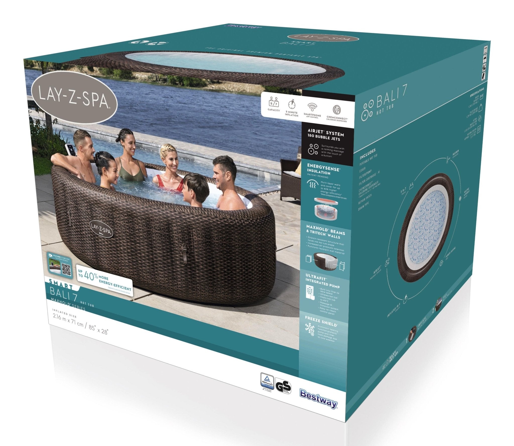 Lay-Z Spa Bali AirJet opblaasbare spa, 7 persoons - Azzura Pool