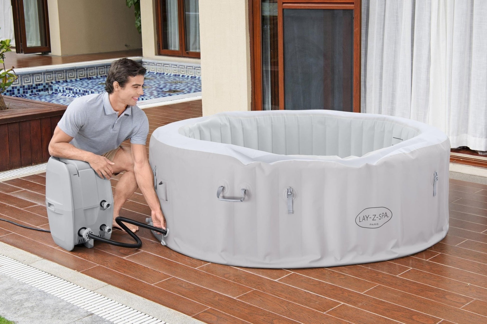 Lay-Z Spa Paris EnergySense Airjet opblaasbare spa - 6 persoons - Azzura Pool