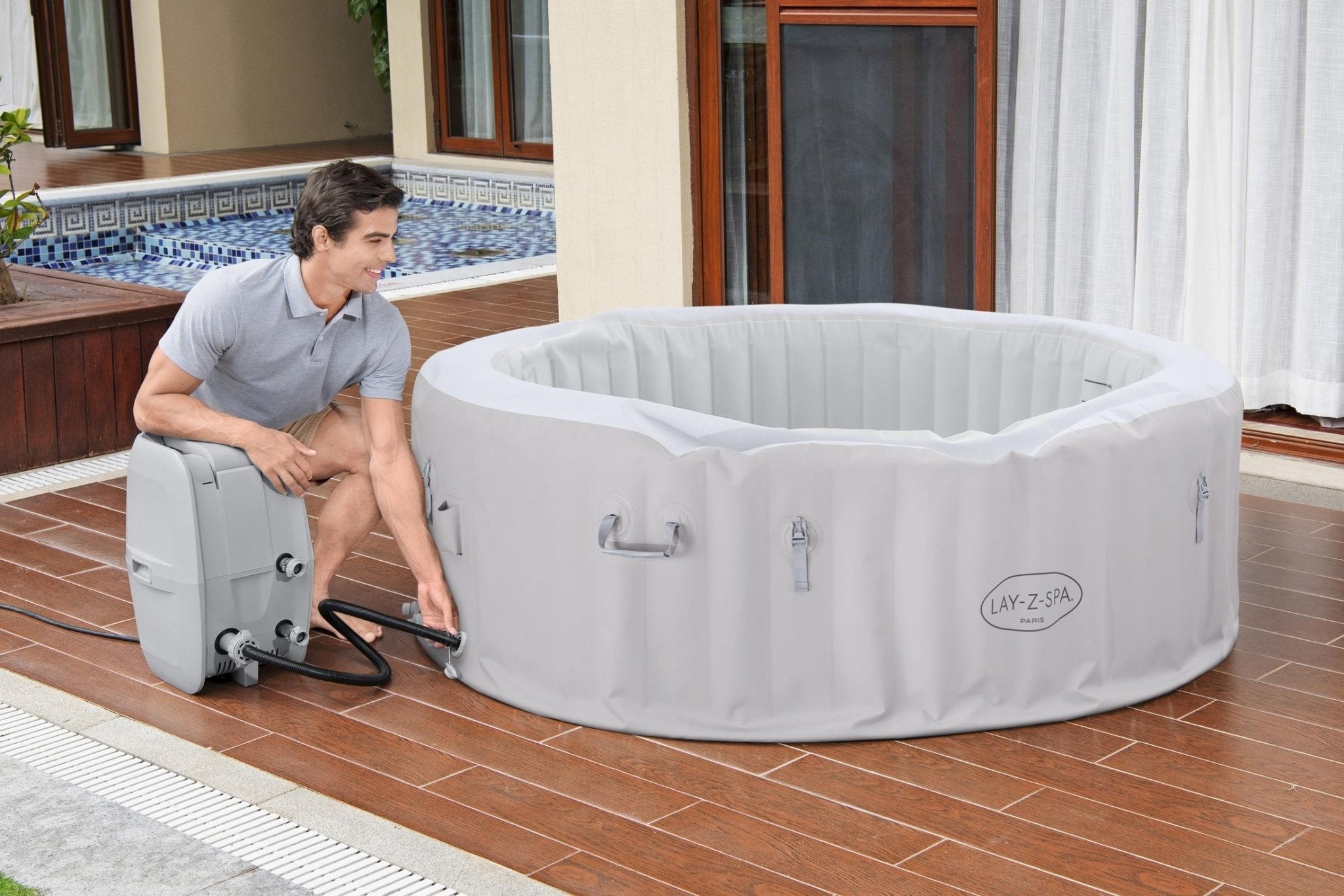 Lay-Z Spa Paris EnergySense Airjet opblaasbare spa - 6 persoons - Azzura Pool