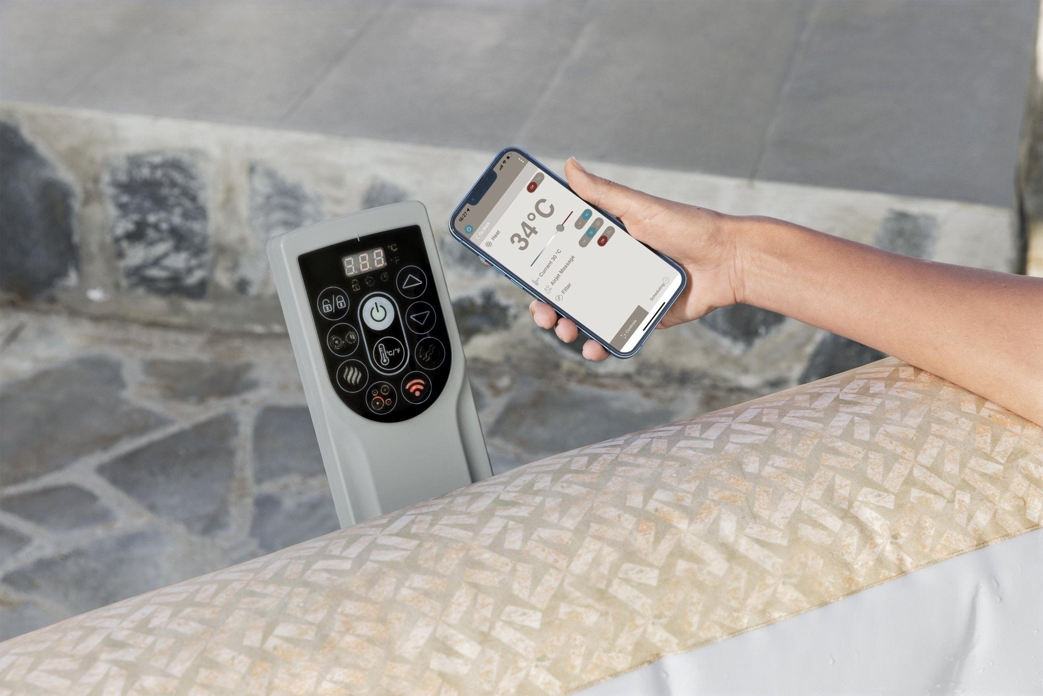 Lay-Z-Spa Rome Energy-Efficient Smart AirJet met App Bediening 7 Persoons - Azzura Pool