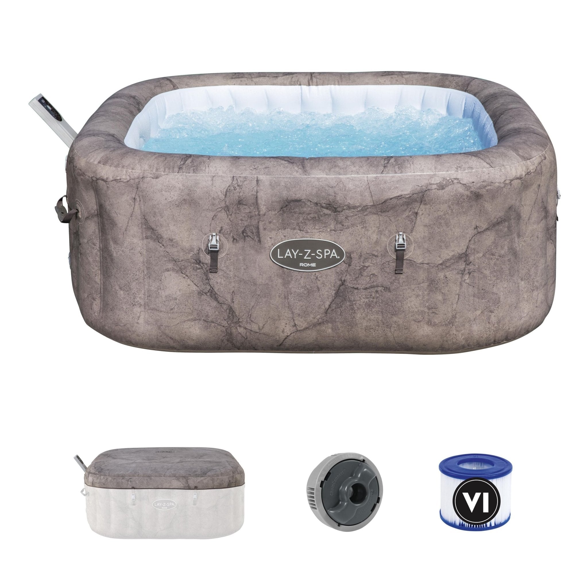 Lay-Z-Spa Rome Smart AirJet, 6 persoons met ingebouwde pomp - Azzura Pool