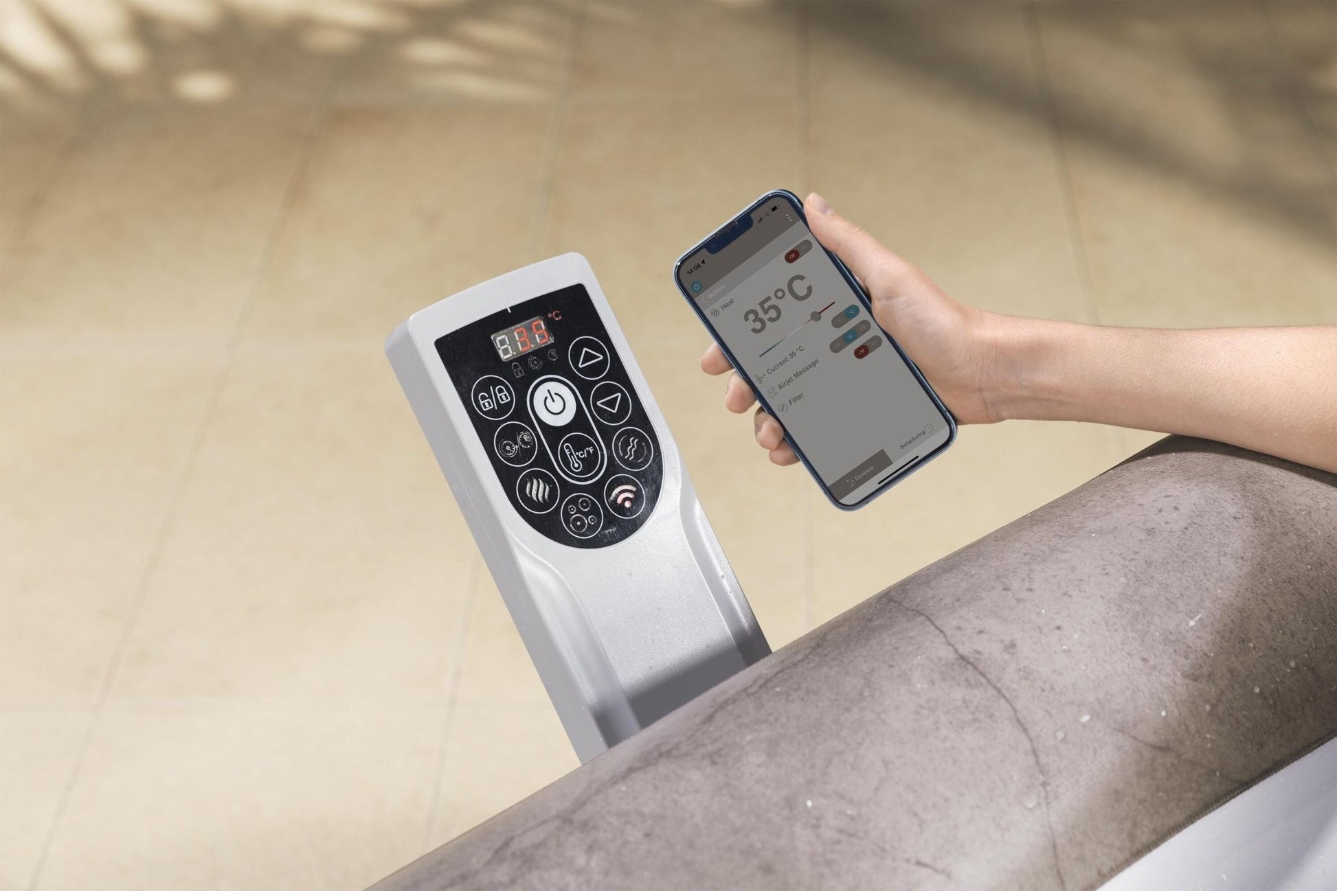 Lay-Z-Spa Rome Smart AirJet, 6 persoons met ingebouwde pomp - Azzura Pool