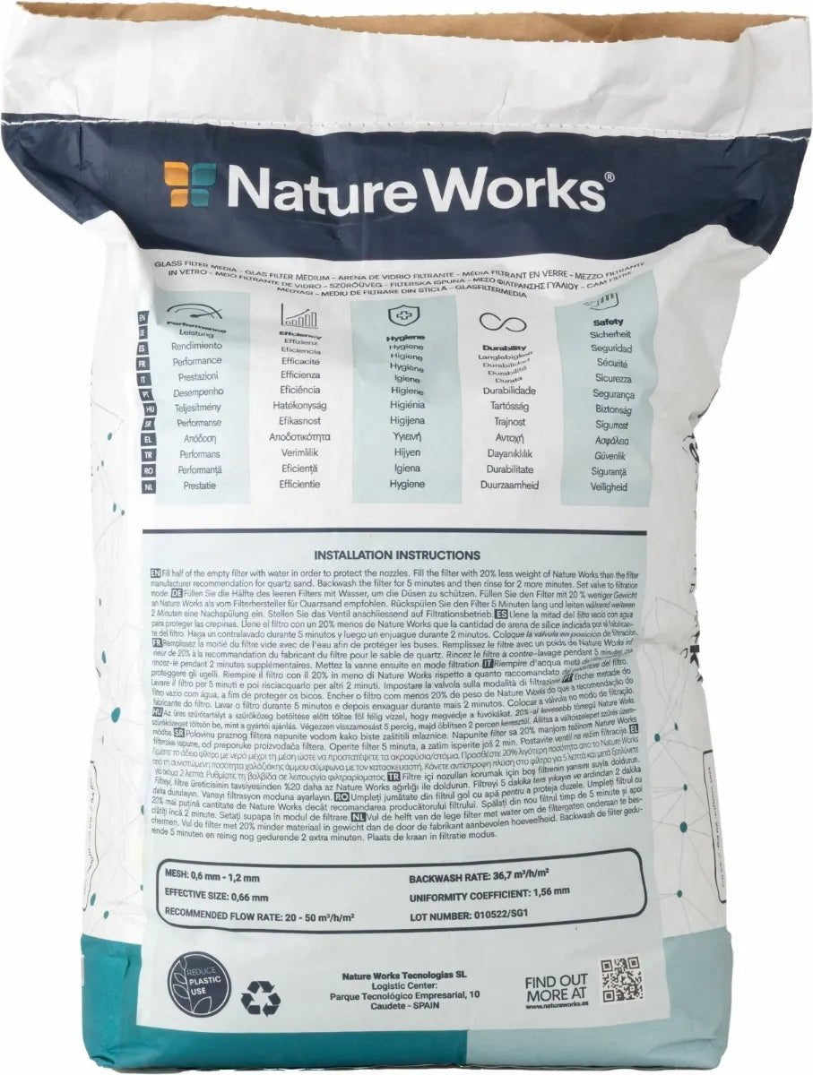 Nature works Hi-Tech Filterglas - 20 kg - Azzura Pool