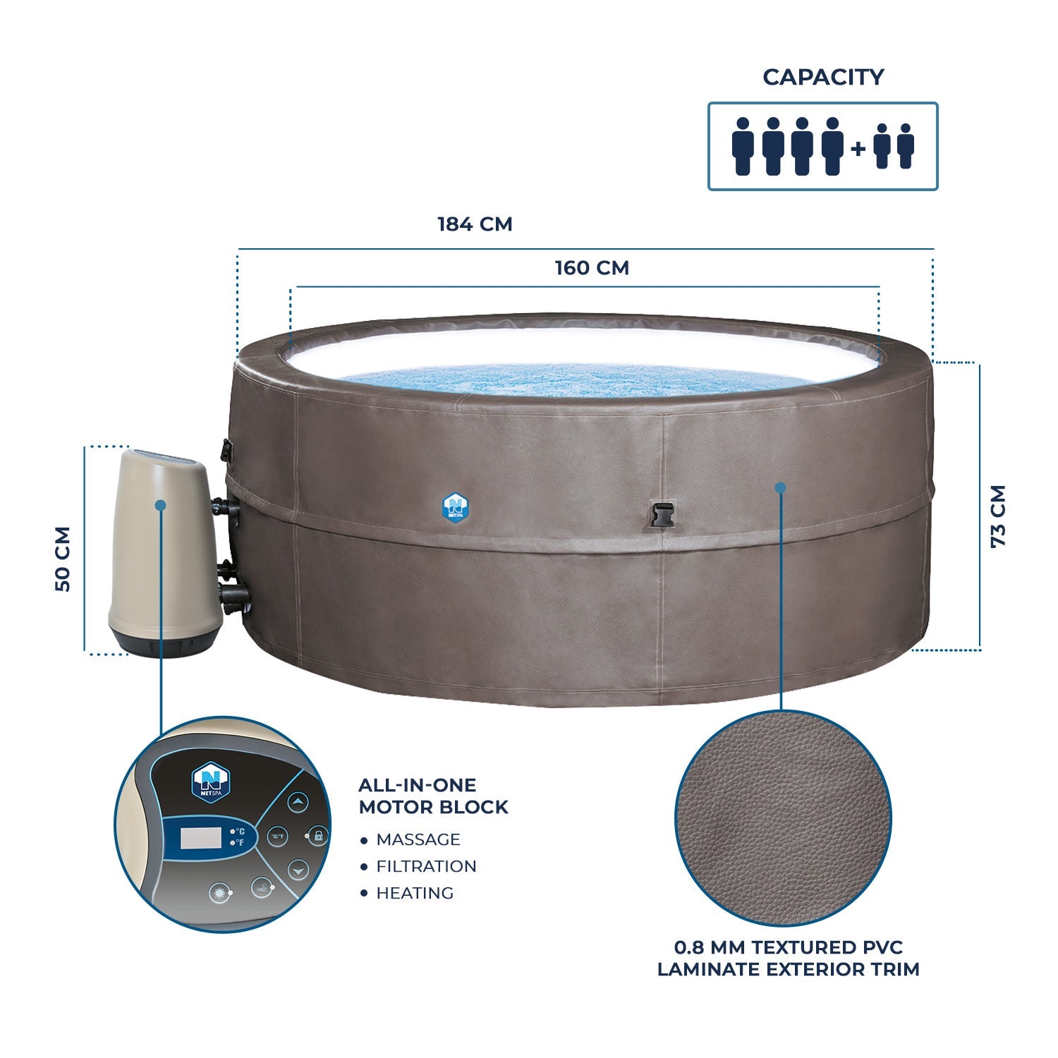 NetSpa Vita Premium - 6 Personen - Azzura Pool
