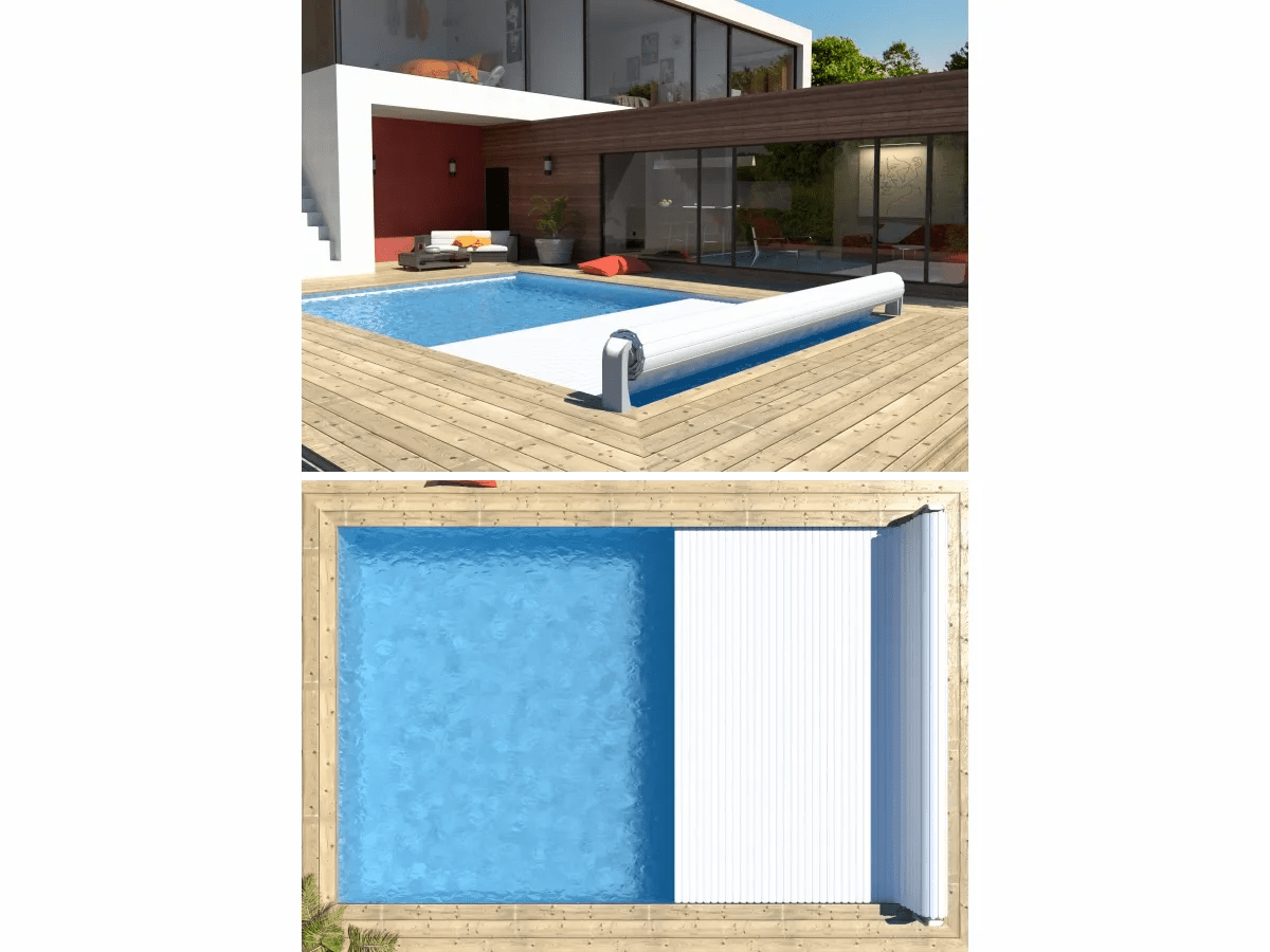 Open Aero automatisch oprolsysteem - tot 4,5 meter - Grijs - Azzura Pool