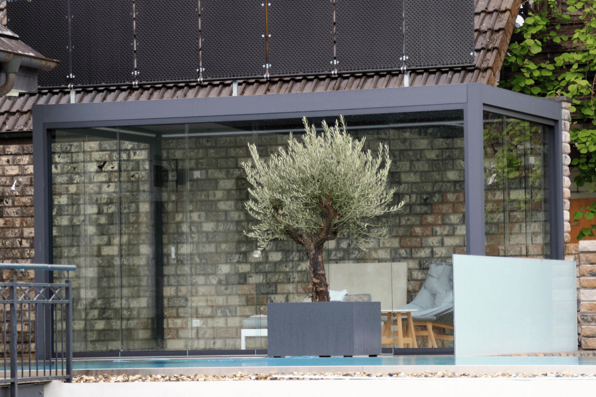 Pinela Antraciet vrijstaand overkapping 495 x 350 cm - Azzura Pool