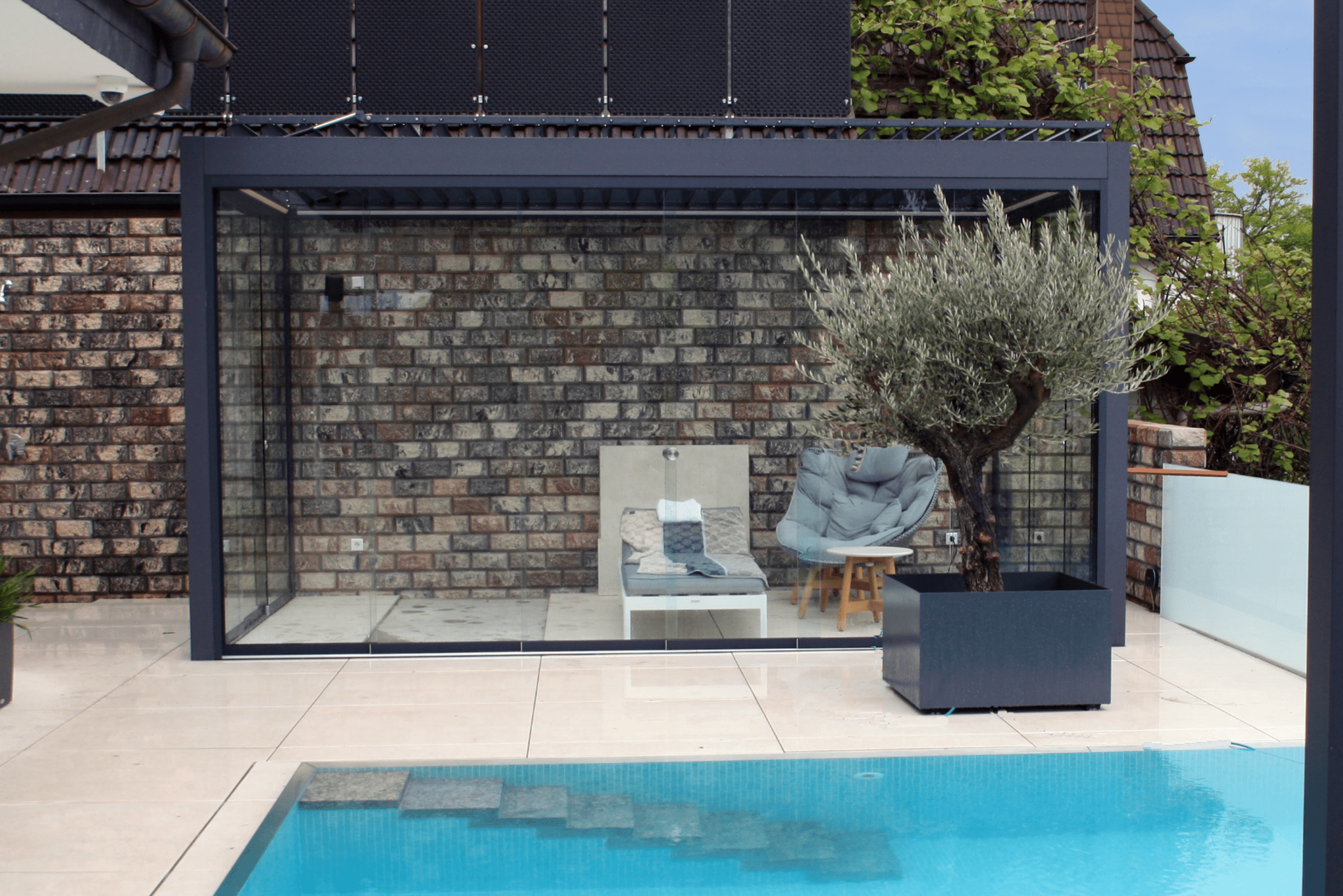 Pinela Antraciet vrijstaand overkapping 495 x 350 cm - Azzura Pool