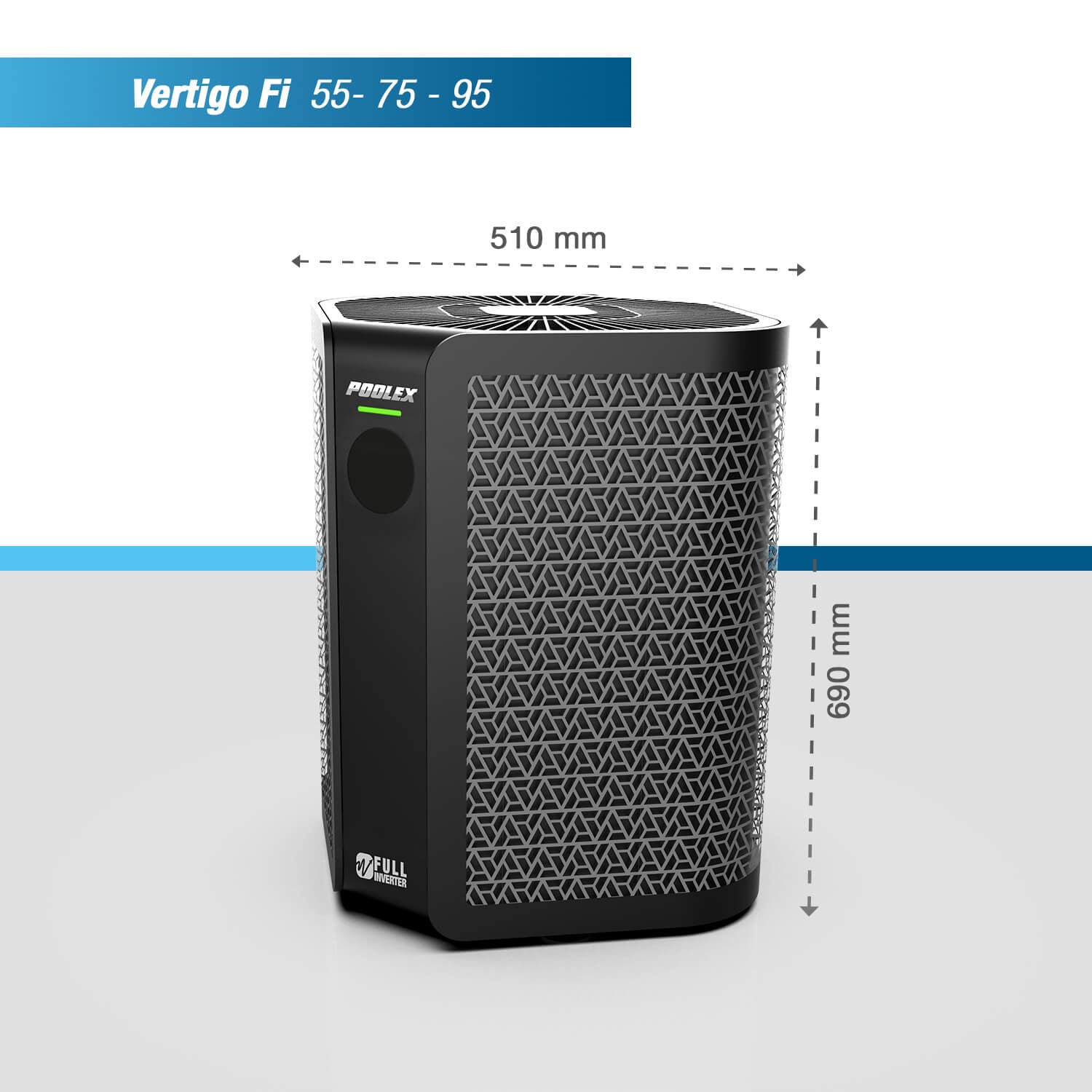 Poolex Vertigo Fi Verticale Warmtepomp, 5.5 kW - Azzura Pool