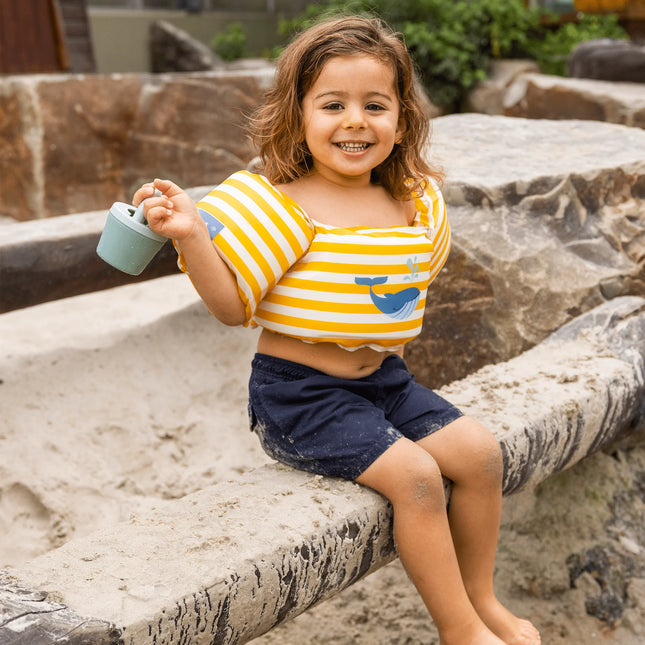 Schwimm-Essentials - Whaley | Gelb/Weißer Schwimmanzug 2-6 Jahre