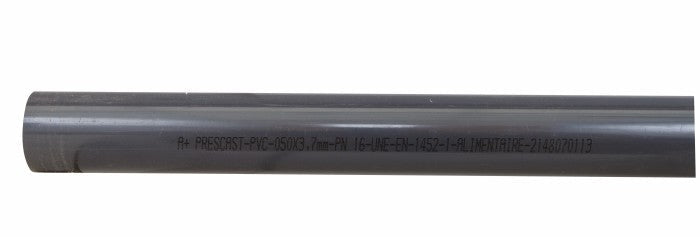 PVC drukbuis 10 bar 50 mm, 1 meter - Azzura Pool