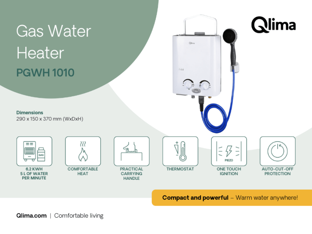 Qlima Mobiele Douche 2-in-1 PGWH 1010 – Wit - Azzura Pool