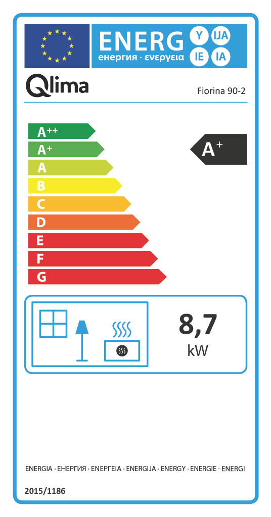 Qlima Pelletkachel Fiorina 90 S-Line – 9 kW, Grijs - Azzura Pool