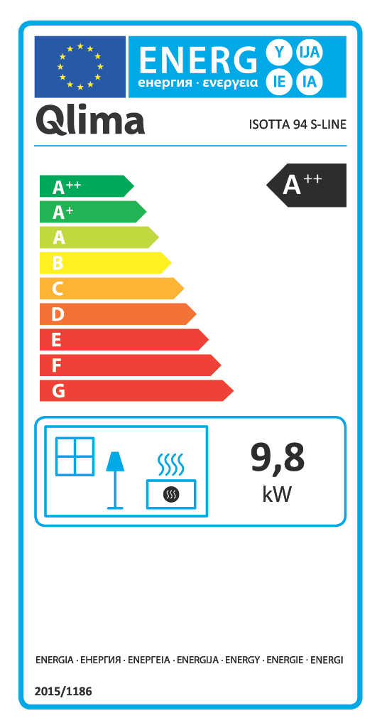 Qlima Pelletkachel Isotta 94 S-Line 9,84 kW – Hoekmodel, Zwart - Azzura Pool