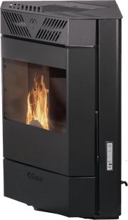Qlima Pelletkachel Isotta 94 S-Line 9,84 kW – Hoekmodel, Zwart - Azzura Pool