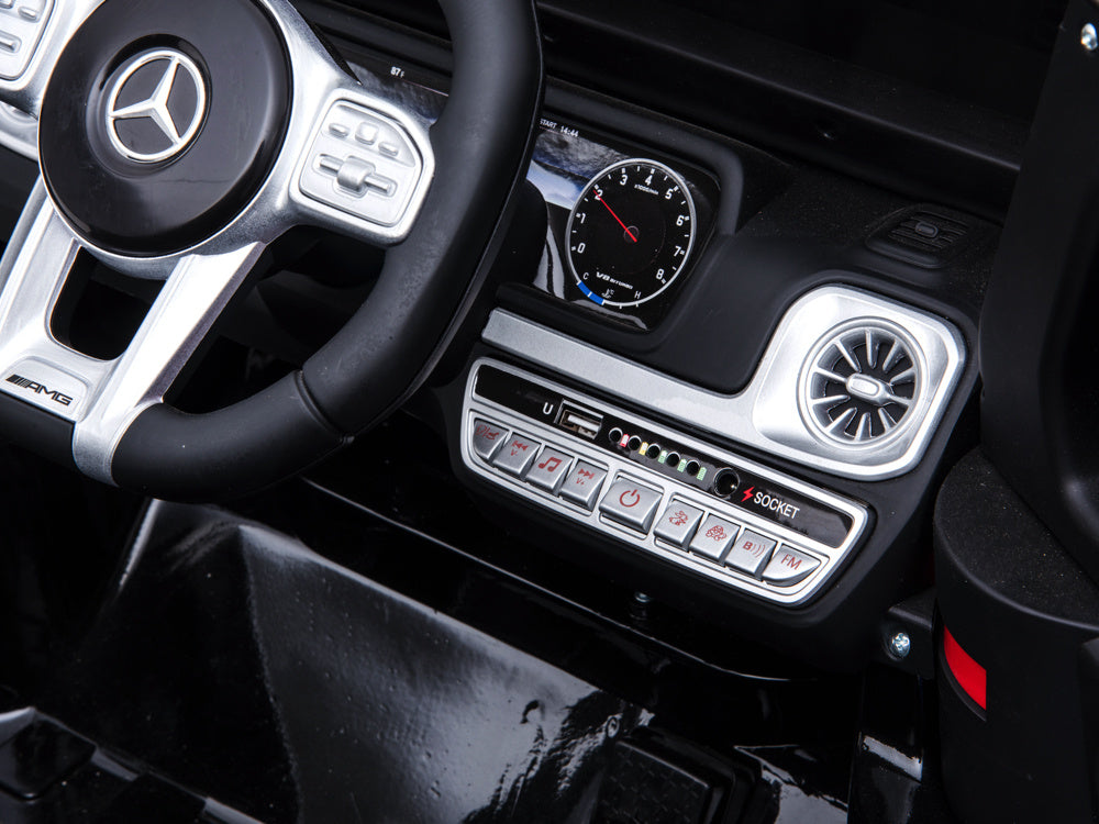 Mercedes G63, Kinderauto Met Lithium Accu, Rubberen Banden, Leder Zitje