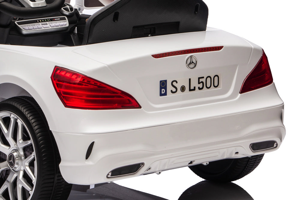 Mercedes Sl500, 12 Volt Elektrische Kinderauto Met Een Lithium Accu, Rubberen Banden, Leder Zitje En Meer!