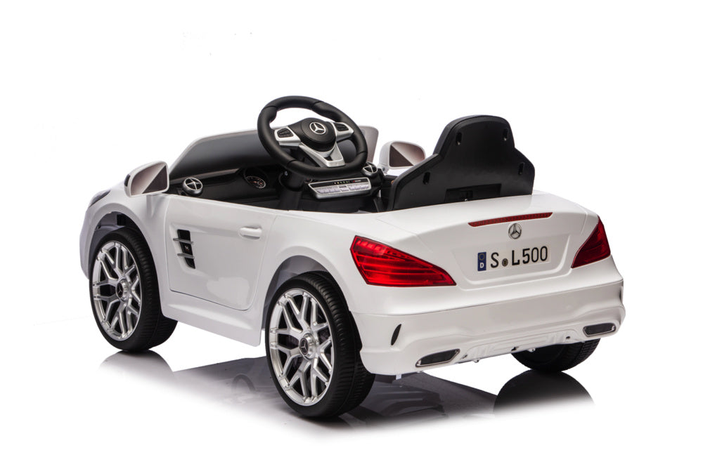 Mercedes Sl500, 12 Volt Elektrische Kinderauto Met Een Lithium Accu, Rubberen Banden, Leder Zitje En Meer!