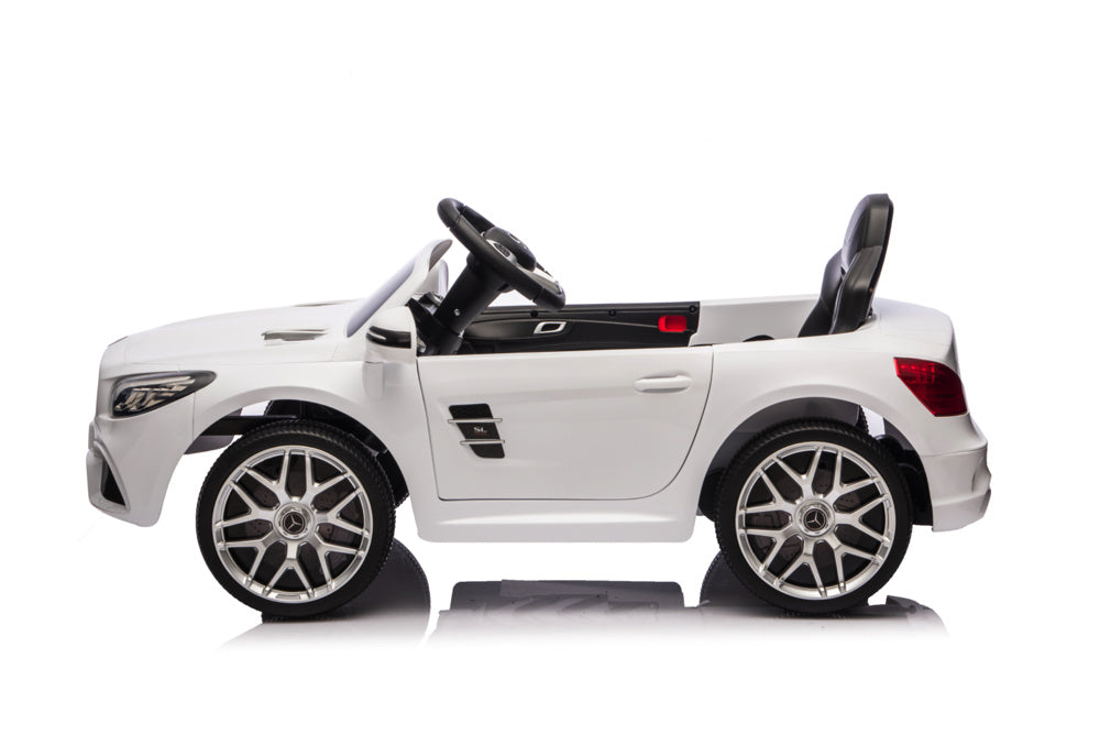 Mercedes Sl500, 12 Volt Elektrische Kinderauto Met Een Lithium Accu, Rubberen Banden, Leder Zitje En Meer!
