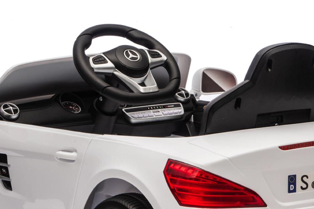 Mercedes Sl500, 12 Volt Elektrische Kinderauto Met Een Lithium Accu, Rubberen Banden, Leder Zitje En Meer!