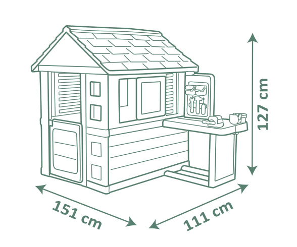 Smoby Speelhuis Nature + Werkbank