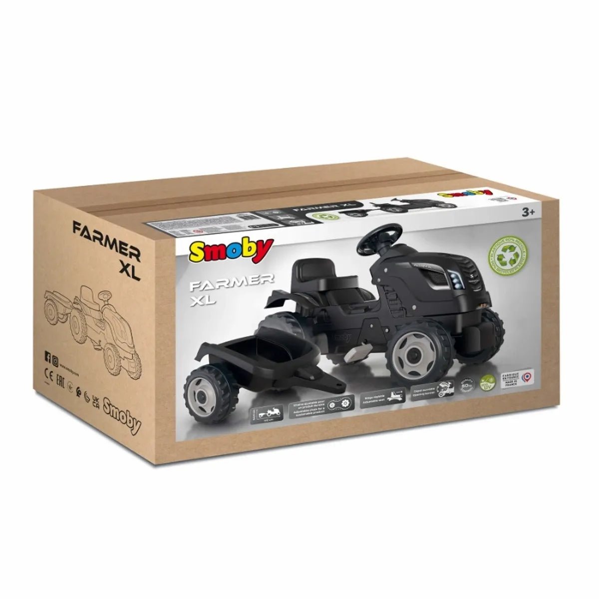Smoby Farmer XL traptractor met aanhanger - Zwart - Azzura Pool