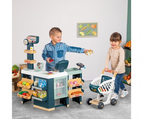 Smoby Maxi Supermarkt met Winkelwagentje - Azzura Pool
