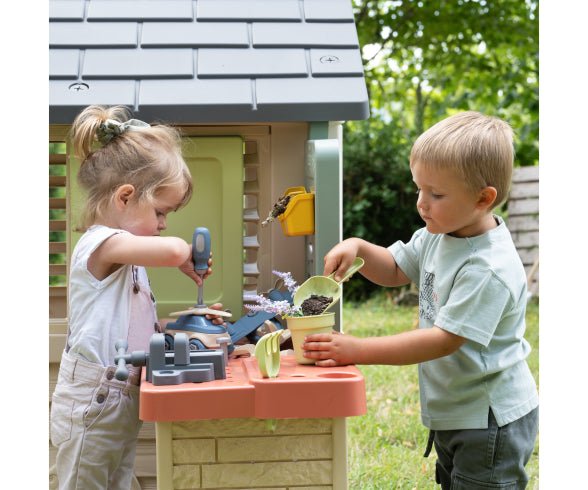 Smoby Speelhuis Nature + Werkbank - Azzura Pool