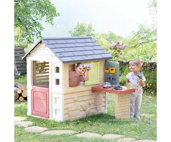 Smoby Speelhuis Nature + Werkbank - Azzura Pool