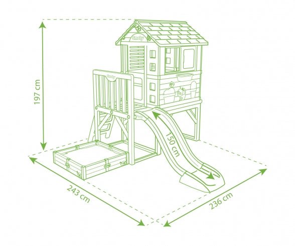 Smoby Square House On Stilts speelhuis met zandbak - Azzura Pool