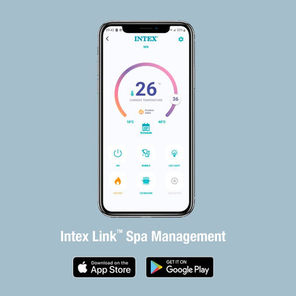 Intex PureSpa Greywood Deluxe opblaasbare spa, 4 persoons