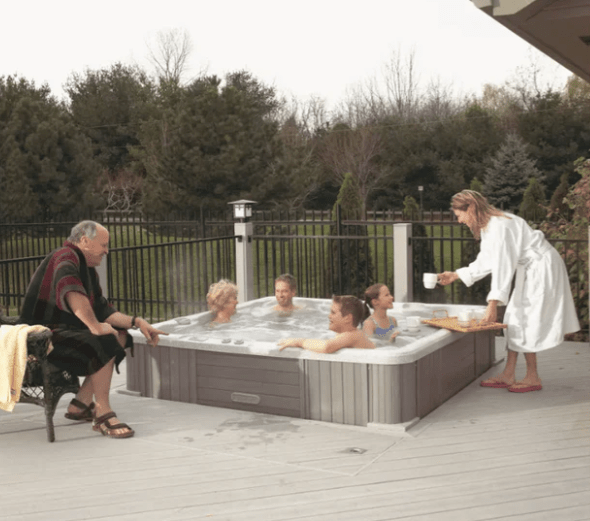 Sunrise Spa Classic 970S/zwart - 7 persoons met lounge - Azzura Pool