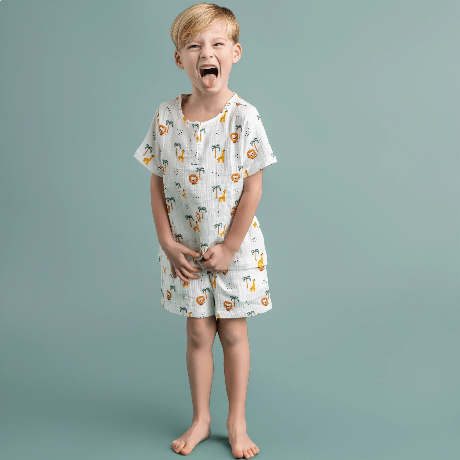 Swim Essentials - Jungle | Meerkleurig Jongens Set Strand - Muslin - Azzura Pool