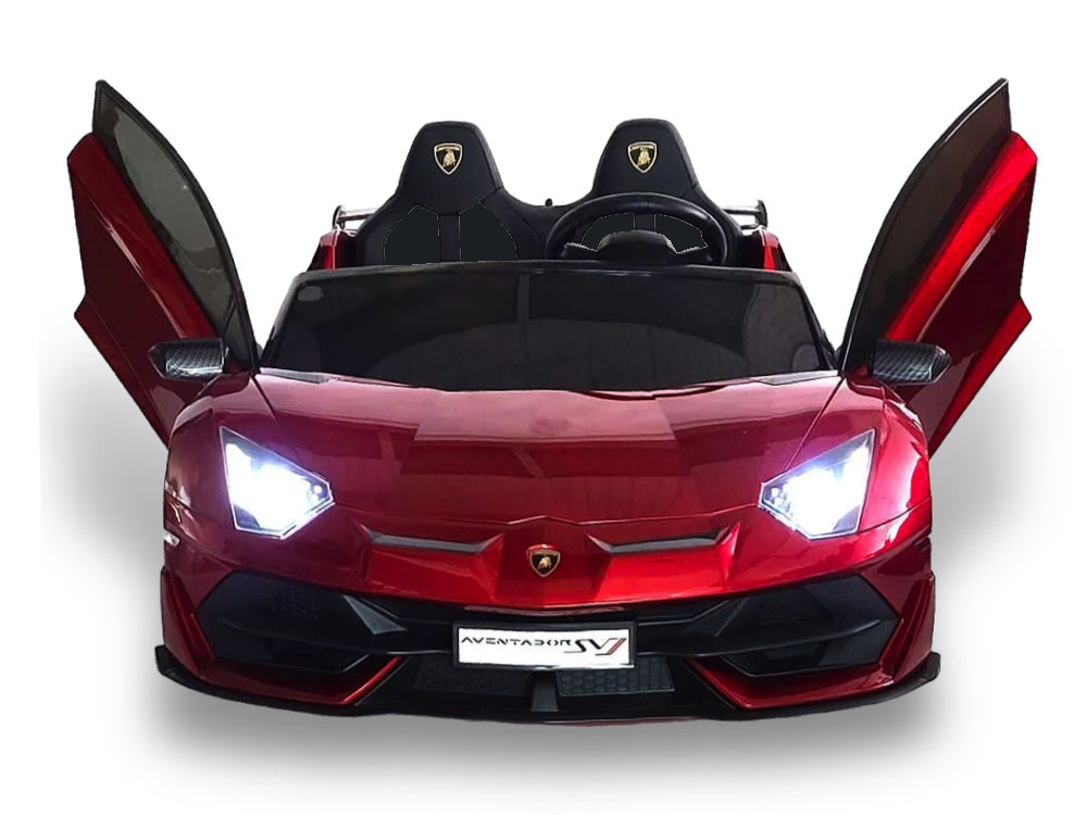 Lamborghini Aventador, 2-Persoons 24 Volt Elektrische Kinderauto Met Rubberen Banden, Leder Zitje!