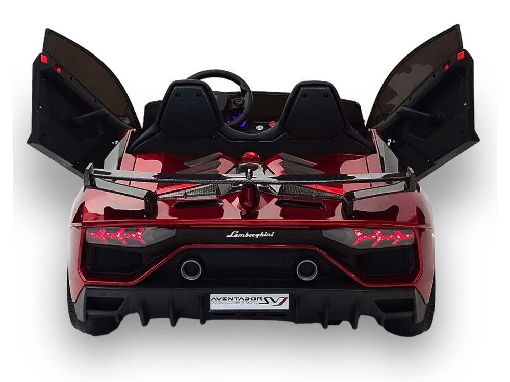 Lamborghini Aventador, 2-Persoons 24 Volt Elektrische Kinderauto Met Rubberen Banden, Leder Zitje!