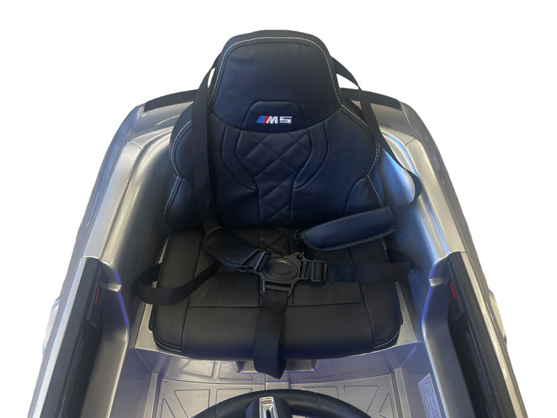 Bmw M5,Lithium, Leder Zitje, Rubberen Banden, Kinder Accu Auto!