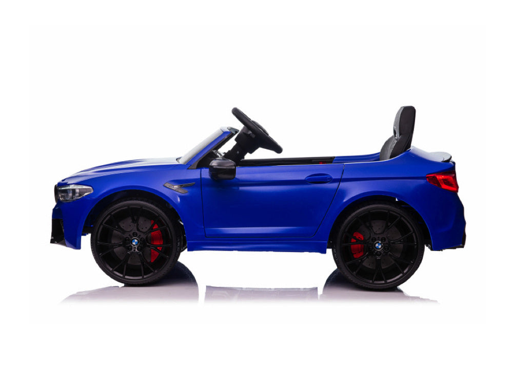 Bmw M5,Lithium, Leder Zitje, Rubberen Banden, Kinder Accu Auto!