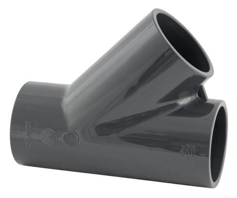 T-stuk 45Â° PVC-U 50 mm lijmmof 16bar grijs - Azzura Pool