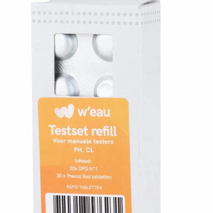 Paquete de recarga W'eau para probador manual (Cloro y pH) - 60 piezas