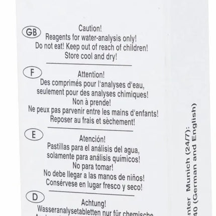 Paquete de recarga W'eau para probador manual (Cloro y pH) - 60 piezas