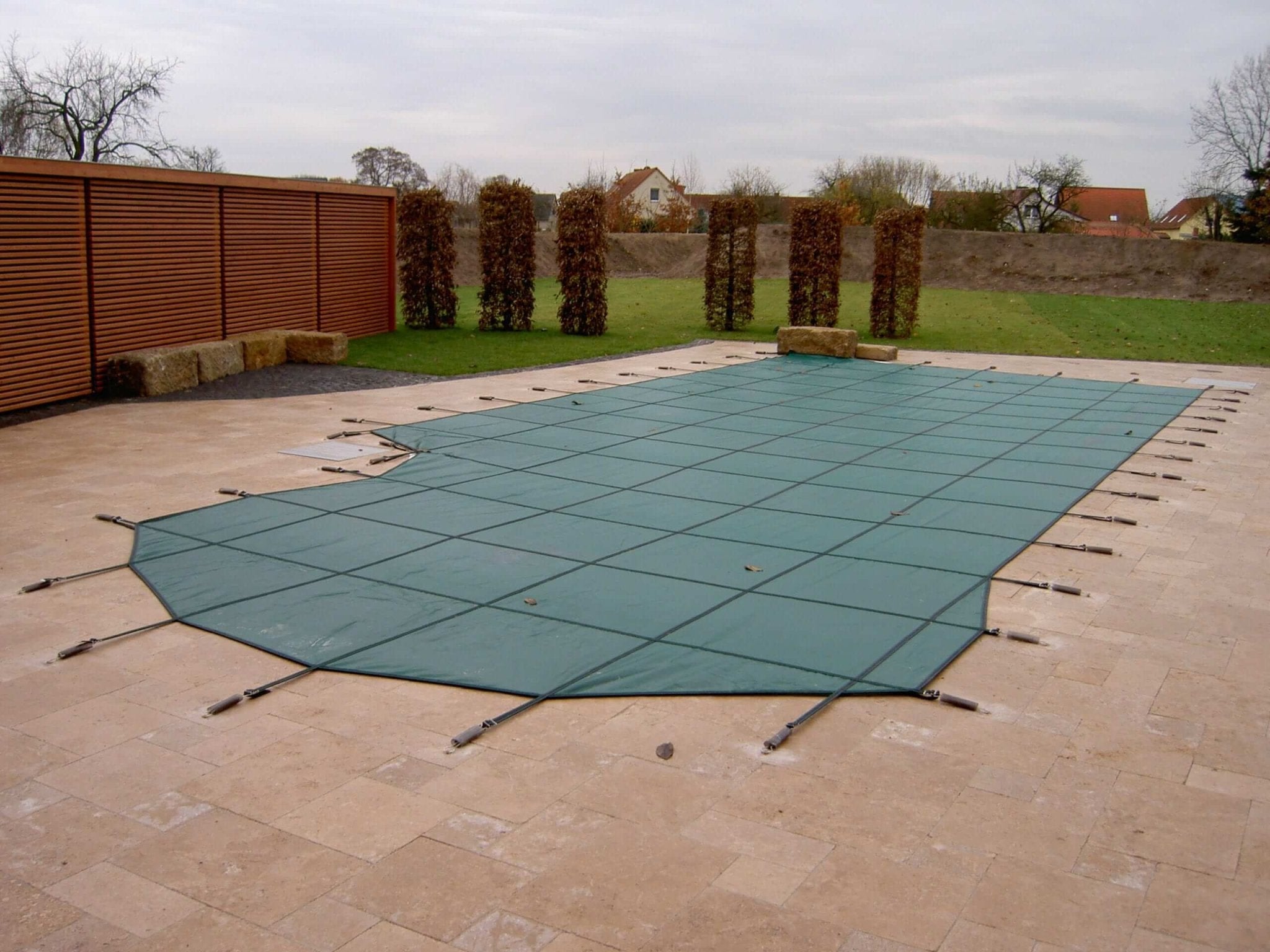 Veiligheid Winterzeil Groen voor een Rechthoek zwembad 1000 cm x 450 cm - Azzura Pool