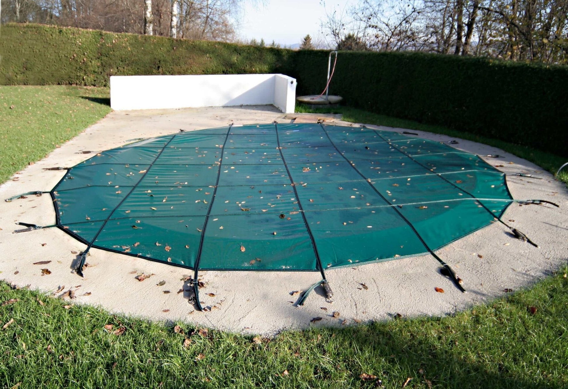Veiligheid Winterzeil Groen voor een rond zwembad Ø 700 cm, zeil maat Ø 780 cm - Azzura Pool
