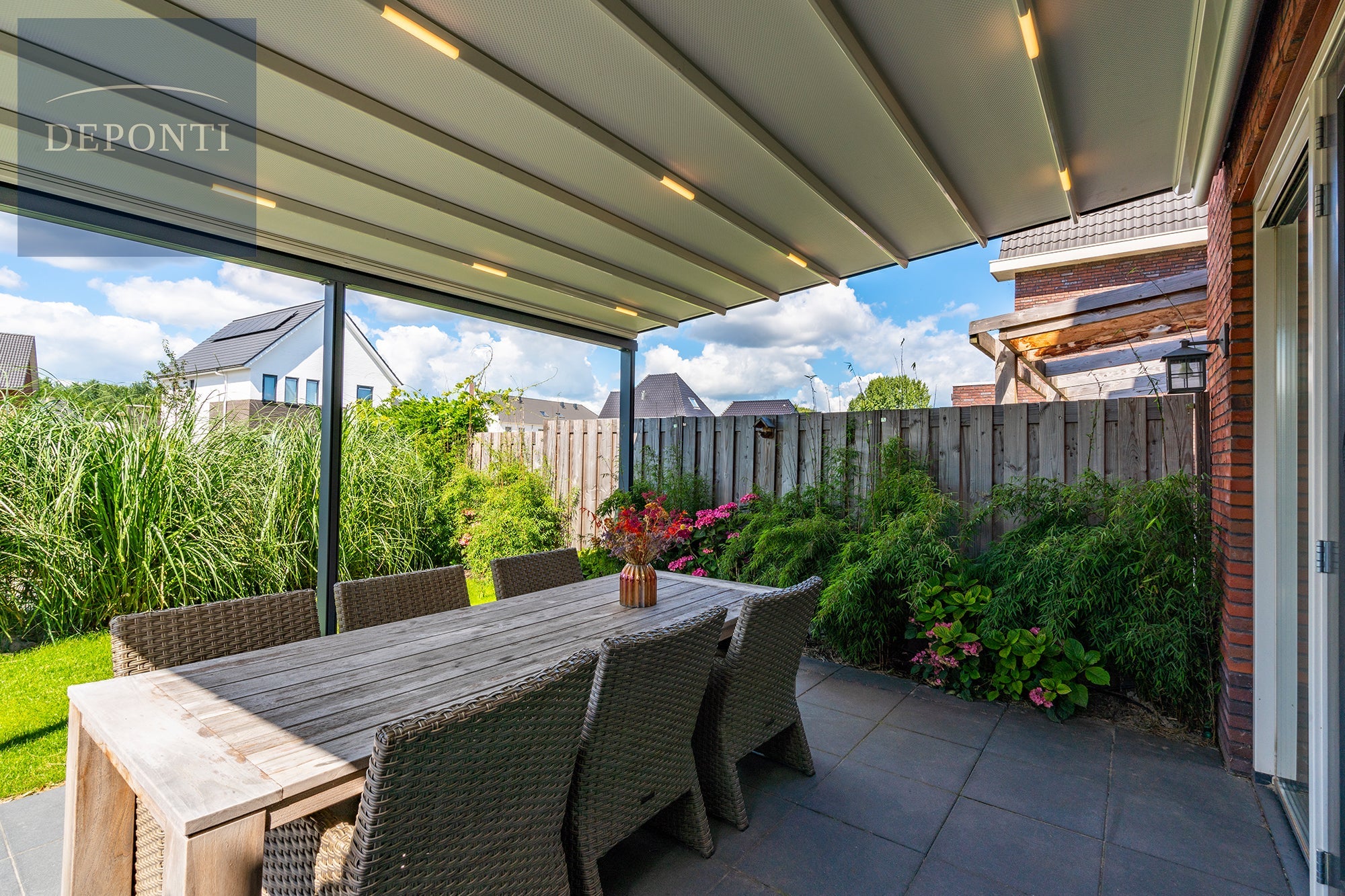 Verdeca Overkapping 600 x 400 cm Antraciet/Wit LED - Azzura Pool