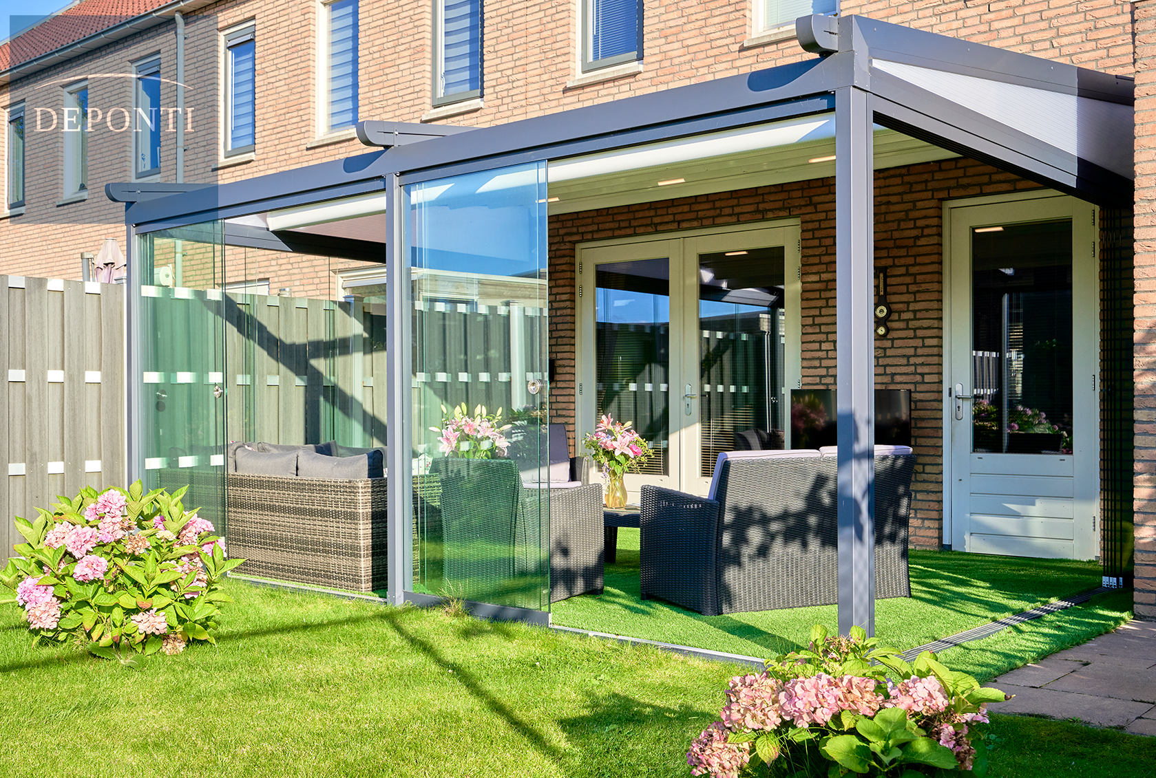 Verdeca Overkapping 600 x 400 cm Antraciet/Wit LED - Azzura Pool