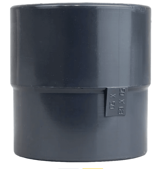 Verloopsok PVC-U 63 mm x 50 mm lijmmof 16bar grijs - Azzura Pool