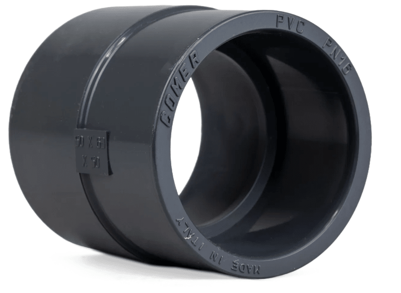 Verloopsok PVC-U 63 mm x 50 mm lijmmof 16bar grijs - Azzura Pool